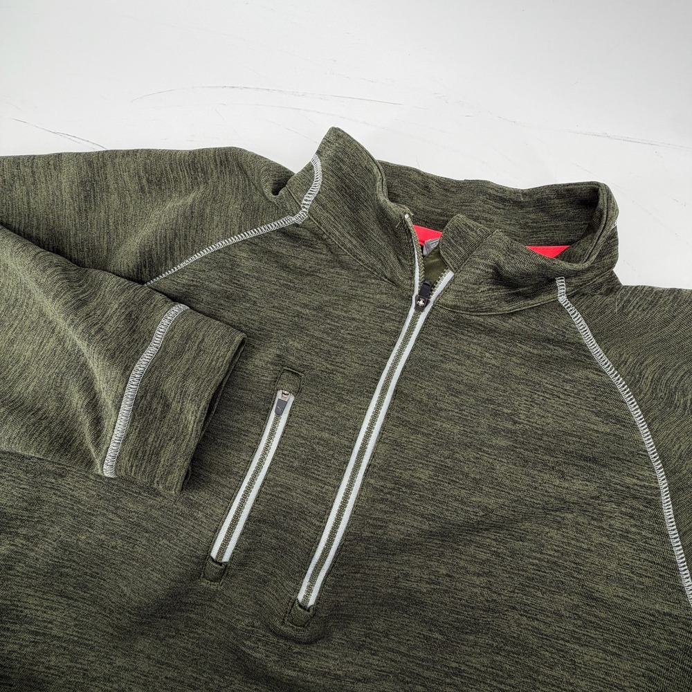 Puma Mens PWRWARM Quarter Zip Pullover Olive Green Heather 574593-05 Size M